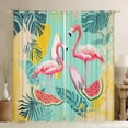 thumbnail image 1 of Pink Flamingo 30%-50% Blackout Curtains Green Palm Leaves Curtains Hawaii Vacation Style Bedroom Curtains Flamingo Decor Window Curtains Romantic Themed Curtains,84"Wx84"L, 1 of 5