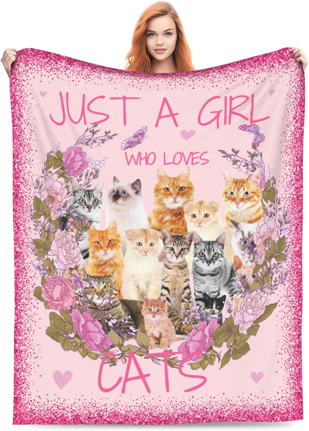 VODRM Cute Fox Throw Blanket 60x50 Inches - Soft Flannel Animal Blanket For Kids & Adults, All Seasons