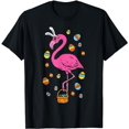 thumbnail image 1 of Pink Flamingo Bunny Ears Eggs Basket Cute Easter Gift T-Shirt, 1 of 5