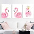 thumbnail image 1 of Pink Flamingo Canvas Prints Animal Painting Artwork Picture Home Wall Art Decor for Living Room Bedroom Bathroom Walls Decoration Tropical Vintage Room Decor Poster Unframed, 1 of 6