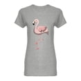 thumbnail image 1 of Pink Flamingo Cartoon Graphic Shaped T-Shirt Women -Image by Shutterstock, Female Small, 1 of 2