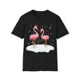 thumbnail image 1 of Pink Flamingo Christmas Lighting Xmas Tree Santa Hat Novelty Unisex T-Shirt, 1 of 4