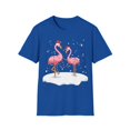 thumbnail image 1 of Pink Flamingo Christmas Lighting Xmas Tree Santa Hat Novelty Unisex T-Shirt, 1 of 4