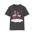 thumbnail image 1 of Pink Flamingo Christmas Lighting Xmas Tree Santa Hat Novelty Unisex T-Shirt, 1 of 4