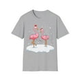 thumbnail image 1 of Pink Flamingo Christmas Lighting Xmas Tree Santa Hat Novelty Unisex T-Shirt, 1 of 4