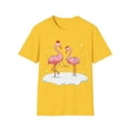 thumbnail image 1 of Pink Flamingo Christmas Lighting Xmas Tree Santa Hat Novelty Unisex T-Shirt, 1 of 4