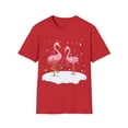 thumbnail image 1 of Pink Flamingo Christmas Lighting Xmas Tree Santa Hat Novelty Unisex T-Shirt, 1 of 4
