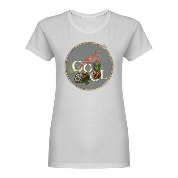 Pink Flamingo Cool Tropical Shaped Tee Women's -Image by Shutterstock