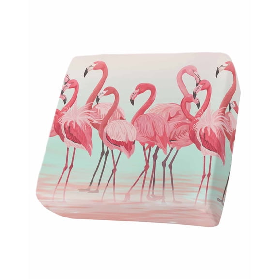 Pink Flamingo Couch Cushion Covers,Stretch Seat Cushion Covers for Sectional Sofa,Summer Tropical Flamingo Hawaii Animals Individual Sofa&nbsp;Slipcovers Furniture Protector Elastic Straps 1Pcs,S