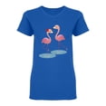 thumbnail image 1 of Pink Flamingo Couple Design Shaped T-Shirt Women -Image by Shutterstock, Female Medium, 1 of 2