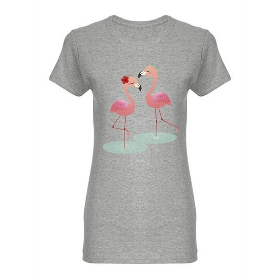 Pink Flamingo Couple Design Shaped Tee Women's -Image by Shutterstock