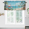 thumbnail image 1 of Pink Flamingo Curtain Valance for Kitchen Tropical Palm Tree Beach Summer Window Valance for Living Room Bedroom, Kitchen Valance Rod Pocket Window Curtain 54 by 18 in, 1 Panel, 1 of 6