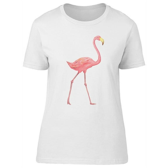 Pink Flamingo Cute Bird T-Shirt Women -Image by Shutterstock, Female XX-Large