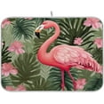 thumbnail image 1 of Pink Flamingo Dish Drying Mat, Absorbent Microfiber Pad Protector For Kitchen Counter Top Mat Dish Drainboard 18x24in, 1 of 7
