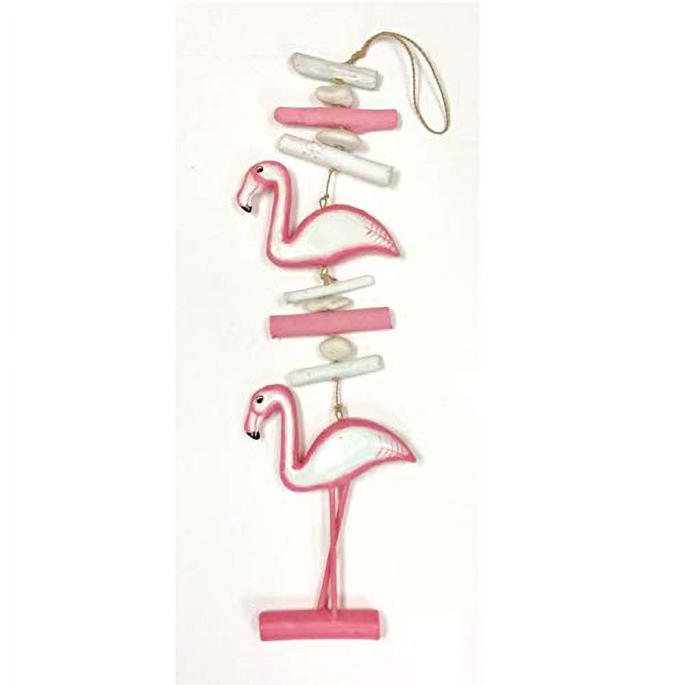 Pink Flamingo Driftwood Hanging Strand Home Beach House Coastal Decoration Wood