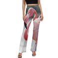 thumbnail image 1 of Pink Flamingo Elegance High Waisted Casual Flared Trousers Summer Home Pants Gift Street Fashion Night Club Big Size Trousers, 1 of 5