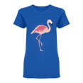 thumbnail image 1 of Pink Flamingo Exotic Bird Shaped T-Shirt Women -Image by Shutterstock, Female Small, 1 of 2