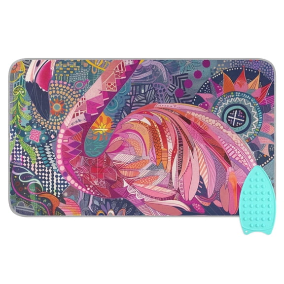 Pink Flamingo Ironing Board Covers Heat Resistant Ironing Pad Mat Portable for Travel Washer Dryer Table
