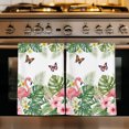thumbnail image 1 of Pink Flamingo Kitchen Towels Set of 4, Summer Tropical Palm Leaves Floral Butterfly Absorbent Dish Towels for Kitchen, Microfiber Hand Towel, Quick Drying Tea Towel for Cleaning Decorative Dishcloths, 1 of 7