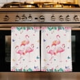 thumbnail image 1 of Pink Flamingo Kitchen Towels Set of 4, Tropical Botanical Summer Flower Rustic Absorbent Dish Towels for Kitchen, Microfiber Hand Towel, Quick Drying Tea Towel for Cleaning Decorative Dishcloths, 1 of 7