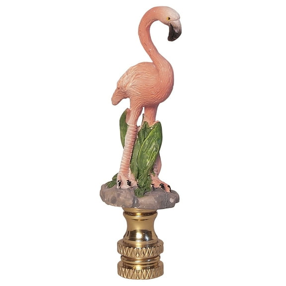 Pink Flamingo Lamp Finial 3.25"h Painted Resin Body