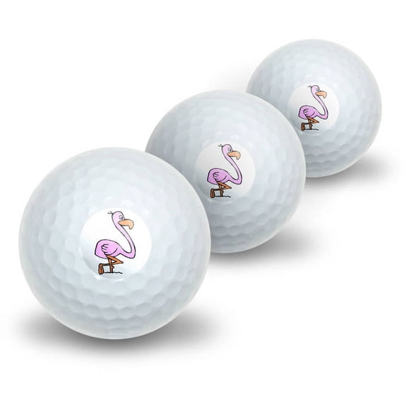 Pink Flamingo Novelty Golf Balls, 3pk