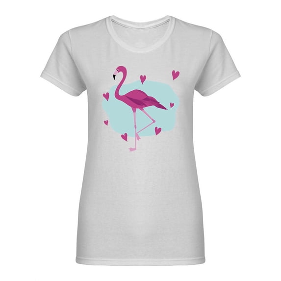 Pink Flamingo On One Leg Shaped T-Shirt Women -Image by Shutterstock, Female XX-Large