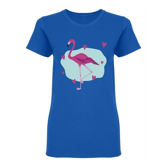 Pink Flamingo On One Leg Shaped T-Shirt Women -Image by Shutterstock, Female XX-Large