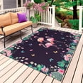 thumbnail image 1 of Pink Flamingo Outdoor Rug 3x5 Ft, Non Slip Washable Area Rug, Green Summer Tropical Botanical Black Patio Rugs Carpet Runner, Large Floor Mat for Indoor/Outdoor Deck Porch Camping, 1 of 8