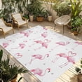 thumbnail image 1 of Pink Flamingo Outdoor Rug 5x7 Ft - Reversible Patio Rug Outdoor Camping Rugs, Summer Tropical Animals Washable Indoor Outdoor Area Rugs, Non-Slip Outdoor Carpet Runner for Deck/Porch, 1 of 8