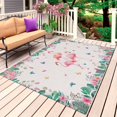 thumbnail image 1 of Pink Flamingo Outdoor Rug 5x8 Ft, Non Slip Washable Area Rug, Tropical Botanical Summer Flower Rustic Patio Rugs Carpet Runner, Large Floor Mat for Indoor/Outdoor Deck Porch Camping, 1 of 8
