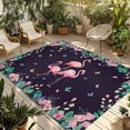 thumbnail image 1 of Pink Flamingo Outdoor Rug for Patio/Deck/Porch, Non-Slip Large Area Rug 3 x 5 Ft, Green Summer Tropical Botanical Black Indoor Outdoor Rugs Washable Area Rugs, Reversible Camping Rug Carpet Runner, 1 of 8