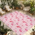 thumbnail image 1 of Pink Flamingo Outdoor Rug for Patio/Deck/Porch, Non-Slip Large Area Rug 3 x 5 Ft, Summer Animals Indoor Outdoor Rugs Washable Area Rugs, Reversible Camping Rug Carpet Runner, 1 of 8