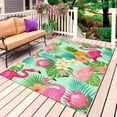 thumbnail image 1 of Pink Flamingo Outdoor Rug for Patio/Deck/Porch, Non-Slip Large Area Rug 4 x 6 Ft, Summer Botanical Tropical Floral Indoor Outdoor Rugs Washable Area Rugs, Reversible Camping Rug Carpet Runner, 1 of 8