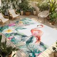thumbnail image 1 of Pink Flamingo Outdoor Rug for Patio/Deck/Porch, Non-Slip Large Area Rug 4 x 6 Ft, Watercolor Summer Botanical Floral Indoor Outdoor Rugs Washable Area Rugs, Reversible Camping Rug Carpet Runner, 1 of 8