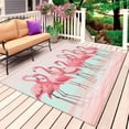 thumbnail image 1 of Pink Flamingo Outdoor Rug for Patio/Deck/Porch, Non-Slip Large Area Rug 5 x 8 Ft, Summer Tropical Flamingo Hawaii Animals Indoor Outdoor Rugs Washable Area Rugs, Reversible Camping Rug Carpet Runner, 1 of 8