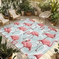 thumbnail image 1 of Pink Flamingo Outdoor Rug for Patio/Deck/Porch, Non-Slip Large Area Rug 6 x 9 Ft, Blue Summer Tropical Plants Leaves Indoor Outdoor Rugs Washable Area Rugs, Reversible Camping Rug Carpet Runner, 1 of 8