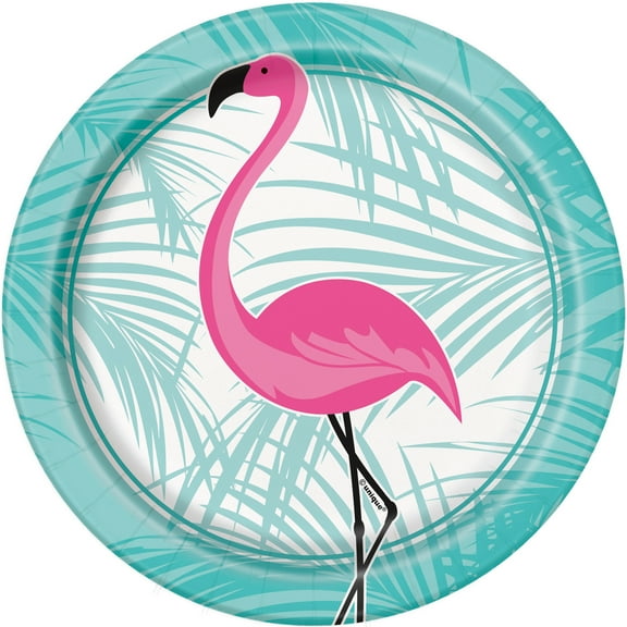 Pink Flamingo Party 7" Dessert Plates (8 Count)