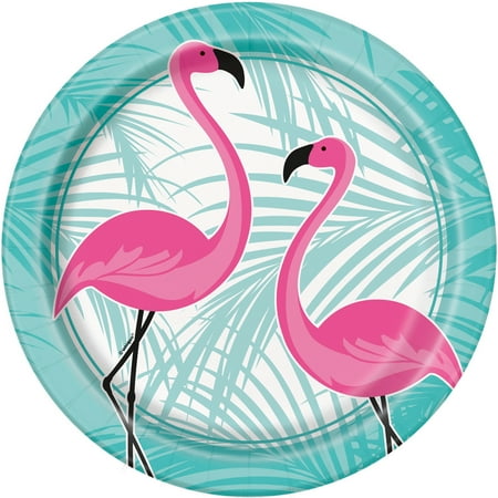 Pink Flamingo Party 9" Dinner Plates (8 Count)