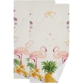 thumbnail image 1 of Pink Flamingo Pineapple Hand Towels for Bathroom, Tropical Leaves Flowers Kitchen Towel Set of 2 Ultra Soft and Highly Absorbent Decorative Fingertip Face Bath Towels for Spa & Hotel, 28.3"x14.4", 1 of 5