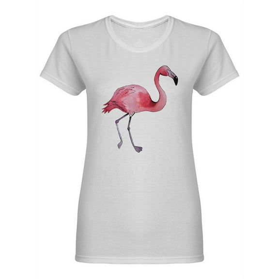 Pink Flamingo Realistic Design Shaped T-Shirt Women -Image by Shutterstock, Female Large
