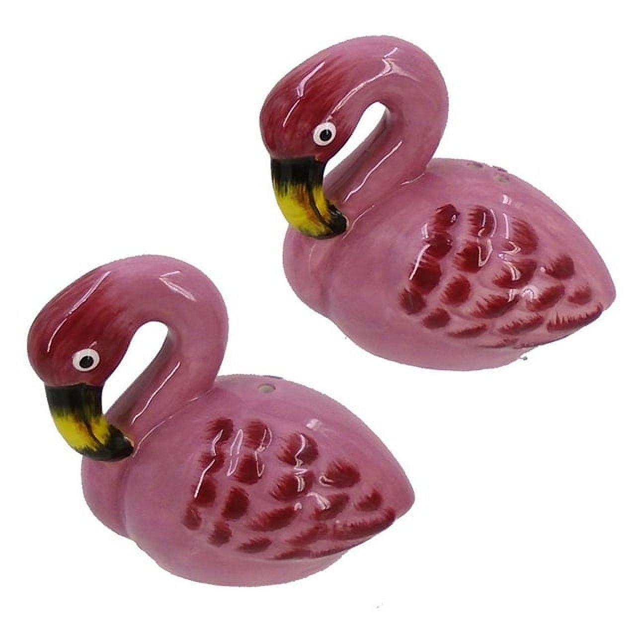 Ceramic Pink Flamingo Salt and Pepper Shaker Set
