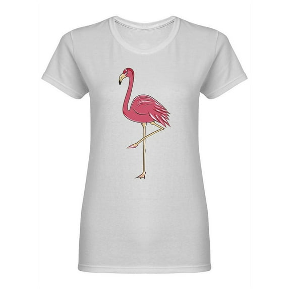 Pink Flamingo Sketch Shaped T-Shirt Women -Image by Shutterstock, Female Medium