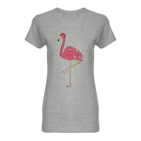 Pink Flamingo Sketch Shaped T-Shirt Women -Image by Shutterstock, Female Medium