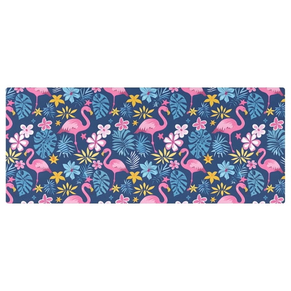 Pink Flamingo Stretch Fitted Tablecloth 2.5x6ft Elastic Wrinkle Resistant Cover
