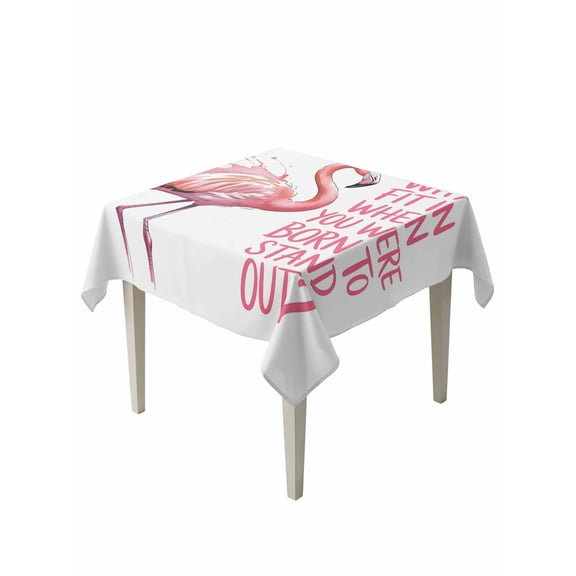 Pink Flamingo Table Cloth, Summer Animal Gradient Watercolor Waterproof Tablecloth for Square Tables, Reusable Washable Fabric Table Cover for Restaurant Kitchen Dining Tables 54"x54"