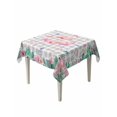thumbnail image 1 of Pink Flamingo Table Cloth, Waterproof Tablecloth for Square Tables, Green Summer Tropical Botanical Grey Plaid Reusable Washable Fabric Table Cover for Restaurant Kitchen Dining Tables 54"x54", 1 of 9