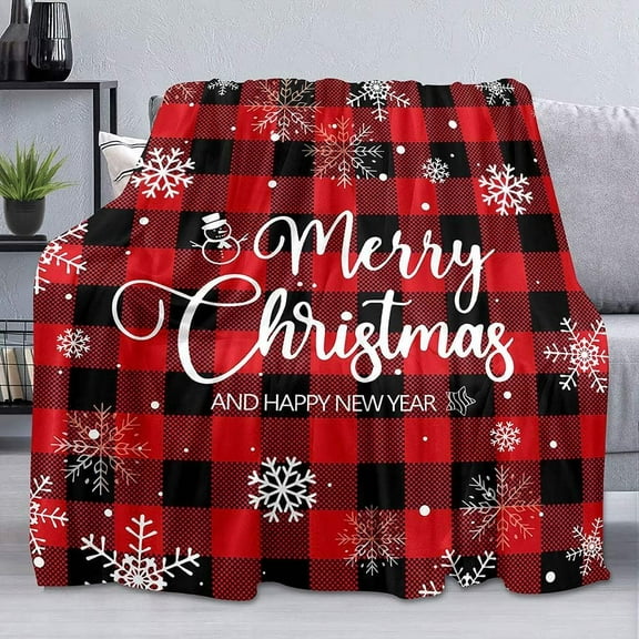 Pink Flamingo Throw Blanket, Christmas Blanket, Hibiscus Green Palm Leaf Tropical Xmas Gifts Holiday Blanket, White Blanket, Soft Flannel Fleece Blanket for Couch, Sofa, 30"x40"(Baby Size)