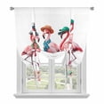 thumbnail image 1 of Pink Flamingo Tie Up Curtains for Windows, Adjustable Balloon Window Shades, Summer Coastal Ocean Nautical Sea Beach Kitchen Window Treatments Adjustable Roll Up Curtain for Basement/Nursery 52"x45", 1 of 8
