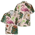 thumbnail image 1 of Pink Flamingo Tiki Masks Turtle Aloha Short Sleeve Hawaiian Shirt Size S-5XL, 1 of 4